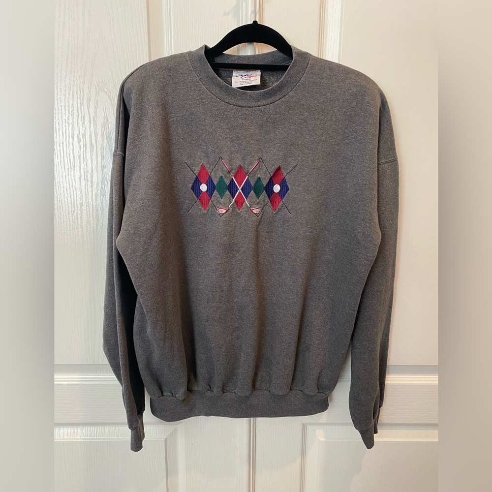 VTG Golf Crew Neck Embroidered Sweatshirt XL